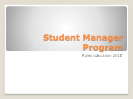 Student Manager Program - University of Notre Dame