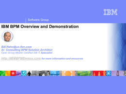 Citi FRO Websphere Lombardi Edition Introduction