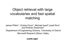 Object retrieval with large vocabularies and fast spatial