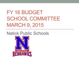 FY 14 Budget - Natick Public Schools