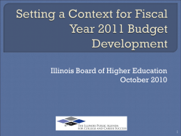 Setting a Context for FY 2007 Budget Development