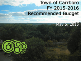 Town of Carrboro FY2012-2013 Recommended Budget