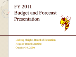 FY 2011 Budget and Forecast Presentation