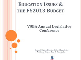 Education Funding and the FY2012 Budget