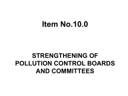 Item No.10.0 STRENGTHENING OF POLLUTION CONTROL BOARDS …
