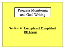 Section 4: Examples of Completed RtI Forms.