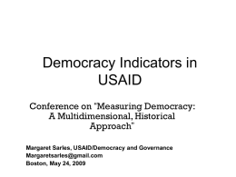 The Need for Democracy Indicators