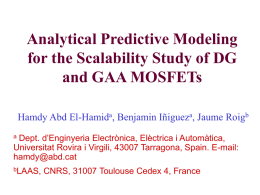 Analytical Predictive Modeling for Scalability of DG and