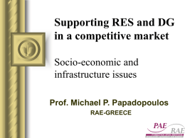 Supporting RES and DG in a competitive market Socio