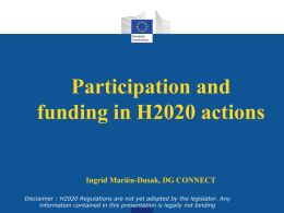 What's new in the Rules for Participation for H2020