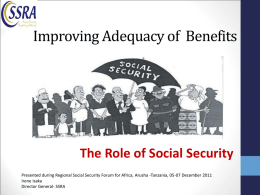 Role of Social Security Adequate Benefits--