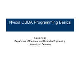 Nvidia CUDA - University of Delaware