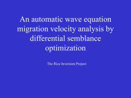 Wave equation migration velocity analysis by differential