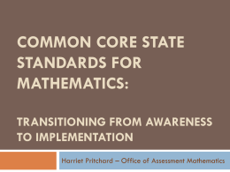 Common Core State Standards for Mathematics Transitioning
