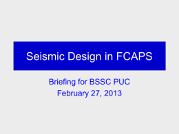 Seismic Design in FCAPS - BSSC Portal System :: Login