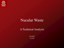 Nuclear Waste - University of South Carolina