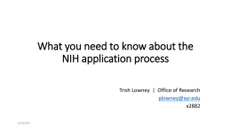 Applying to NIH - Syracuse University