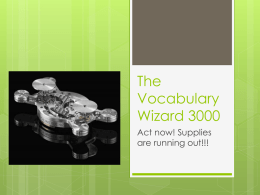 The Vocabulary Wizard 3000