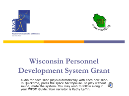 Wisconsin Personnel Development Model