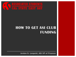 Guide to ASI Funding - California State University, East Bay