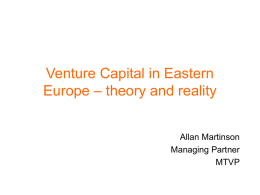 Venture Capital in Eastern Europe – theory and reality
