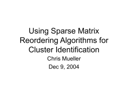 Using Sparse Matrix Reordering Algorithms for Cluster