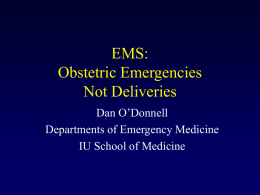 EMS: Obstetric Emergencies