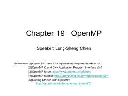 Chapter 19 OpenMP - National Tsing Hua University