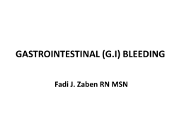 GASTROINTESTINAL (G.I) BLEEDING