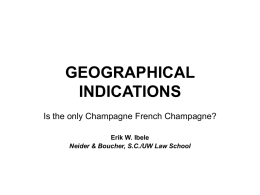 GEOGRAPHIC INDICATIONS