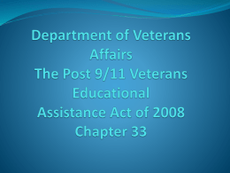 Department of Veterans Affairs The Post 9/11 Veterans