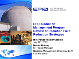 EPRI Radiation Management Program: Review of Radiation