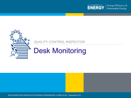 Desk Monitoring - Weatherization