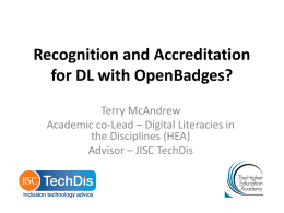 Recognition and accreditation for DL with OpenBadges?