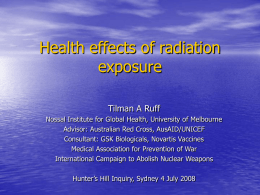Environmental and Medical Radiation Exposure