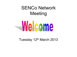 Senco Network - Swindon Schoolsonline