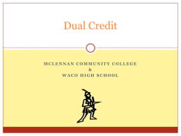 Concurrent Enrollment (Dual Credit)