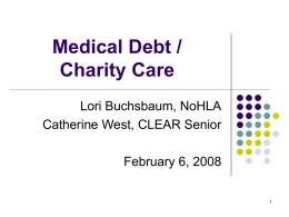 Medical Debt / Charity Care
