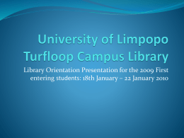 University of Limpopo Turfloop Campus Library