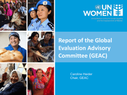 Report of the Global Evaluation Advisory Committee (GEAC)