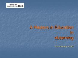 Masters in Education in eLearning