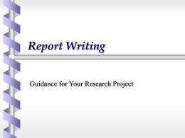 Report Writing - Teesside University