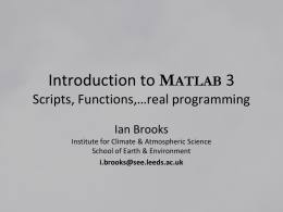 Introduction to MATLAB 2 Graphics & Functions
