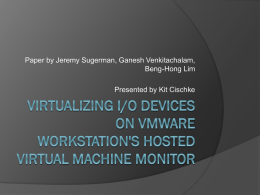 Virtualizing I/O Devices on VMware Workstation's Hosted