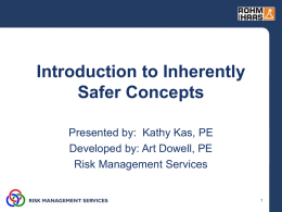 Introduction to Inherently Safer Concepts