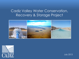 Cadiz Valley Water Conservation, Recovery & Storage Project