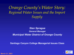 Orange County Water Story