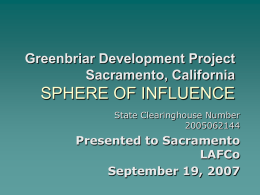 Greenbriar Development Project Sacramento, California