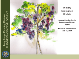 Winery Ordinance Amendment - Long Range Planning