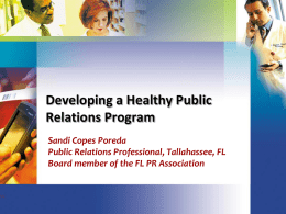 Developing a Healthy Public Relations Program